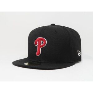 New Era 59Fifty Men's MLB Basic Philadelphia Phillies Black/Red Fitted Cap